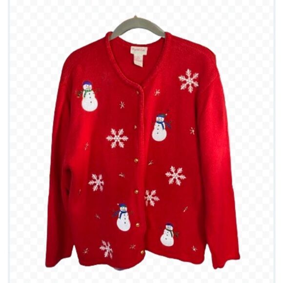 Crystal Kobe women’s ugly Christmas sweater holiday red size large - Picture 1 of 5
